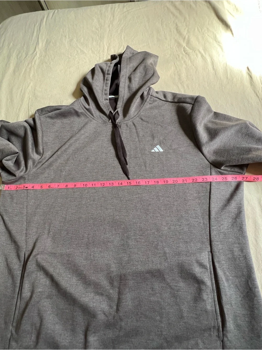 adidas Men's Brown Pullover Hoodie with Small Logo